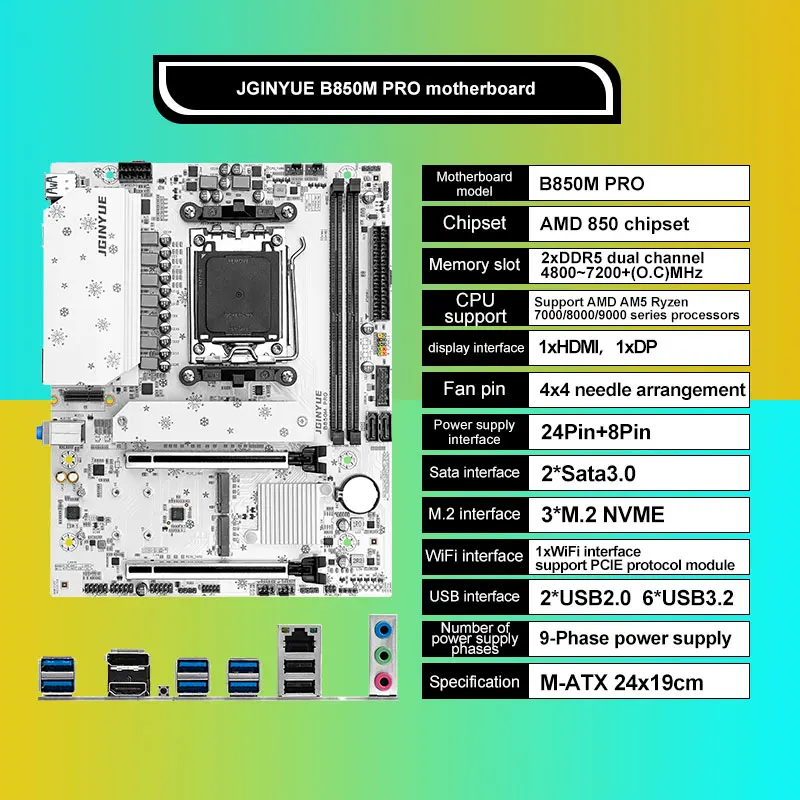 JGINYUE B850M Pro Motherboard  - огляд і ціна Ddr5 16Gb 6000Mhz